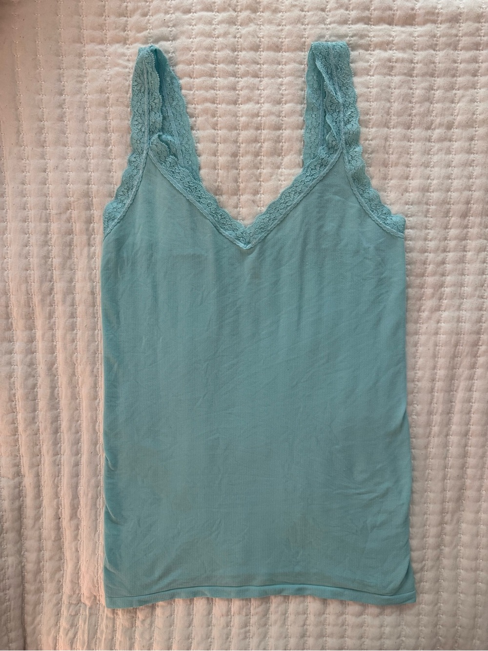 Shimera aqua blue lace trim camisole- Size S